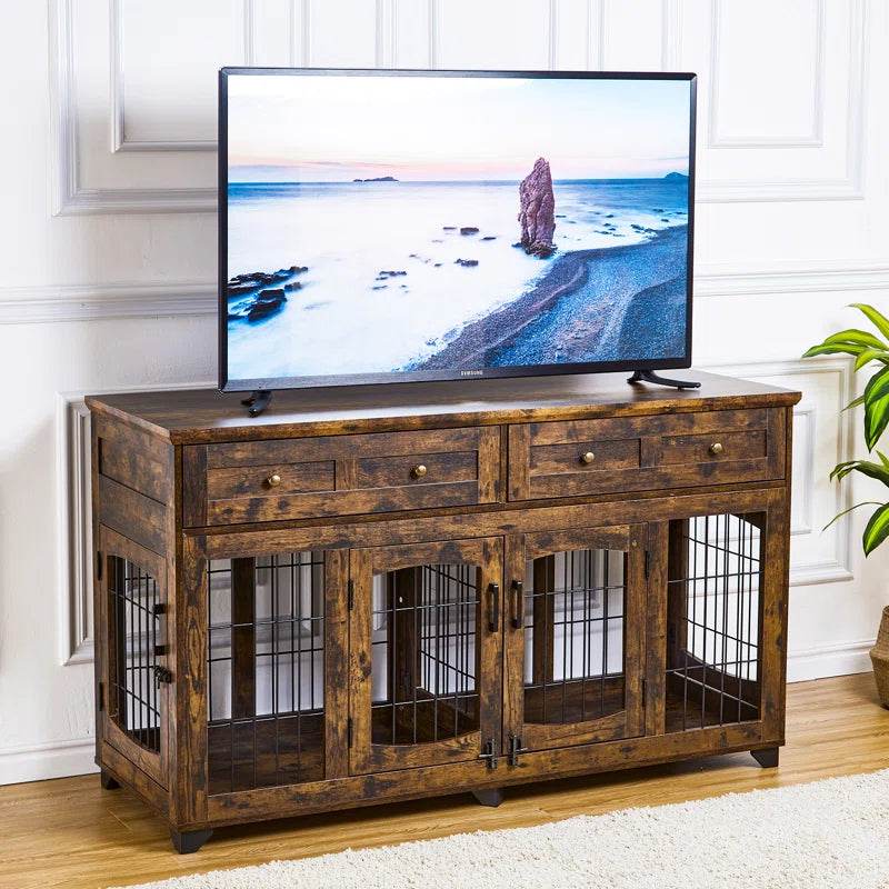 Dog Crate Furniture with Openable Partition - FurryTails Haven