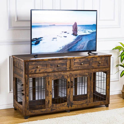 Dog Crate Furniture with Openable Partition - FurryTails Haven