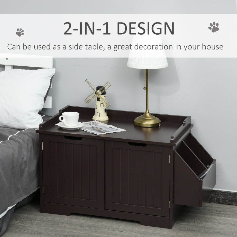 Cat Litter Box Nightstand End Table Enclosure - FurryTails Haven