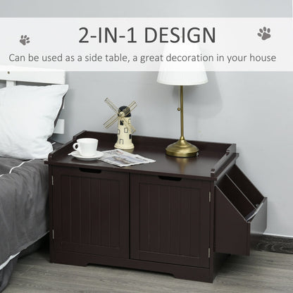 Cat Litter Box Nightstand End Table Enclosure - FurryTails Haven