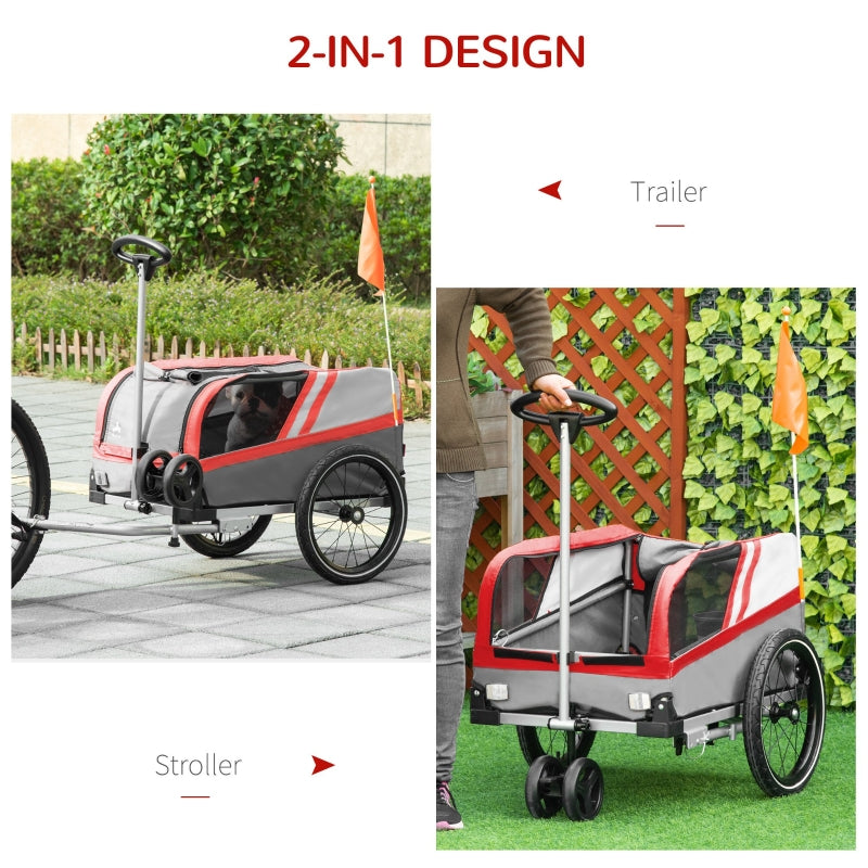 Pet Bike Trailer 2-in-1 Travel Stroller - FurryTails Haven
