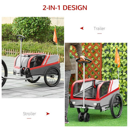 Pet Bike Trailer 2-in-1 Travel Stroller - FurryTails Haven