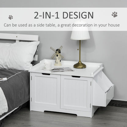 Cat Litter Box Nightstand End Table Enclosure - FurryTails Haven