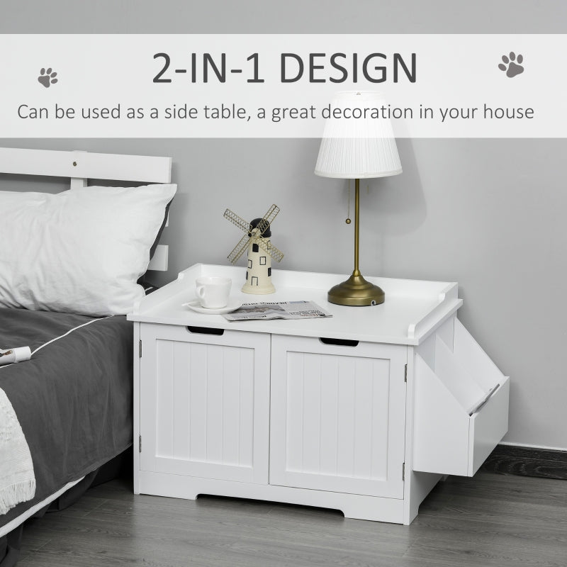 Cat Litter Box Nightstand End Table Enclosure - FurryTails Haven