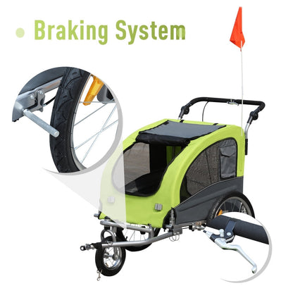 Pet Dog Bicycle Trailer Jogger with Suspension - FurryTails Haven