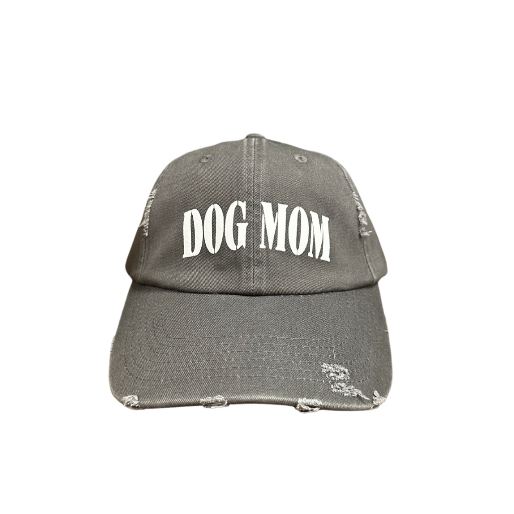 Dog Mom Distressed Cap - Nickel