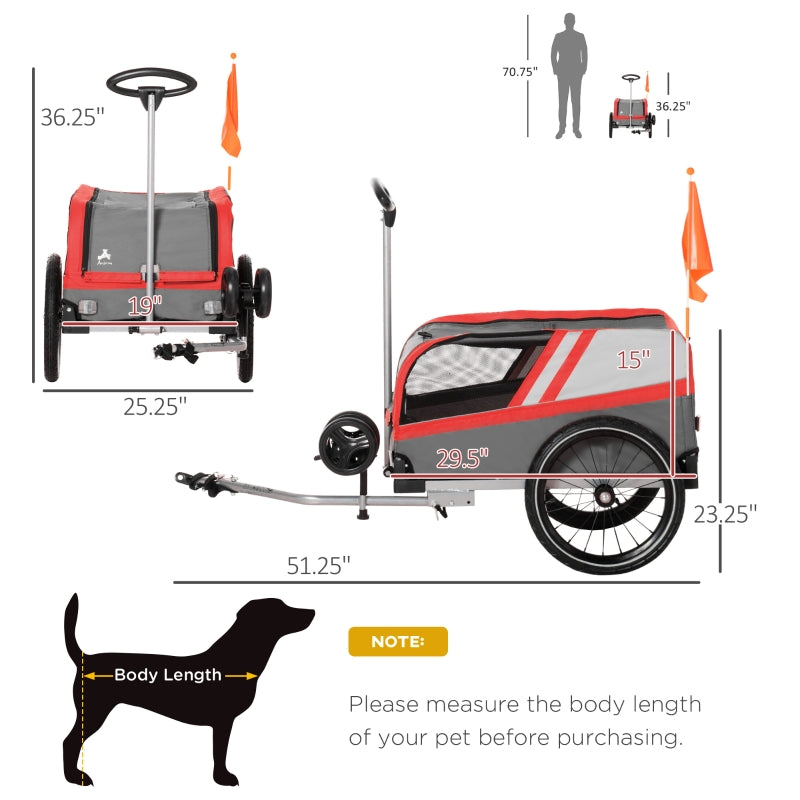 Pet Bike Trailer 2-in-1 Travel Stroller - FurryTails Haven