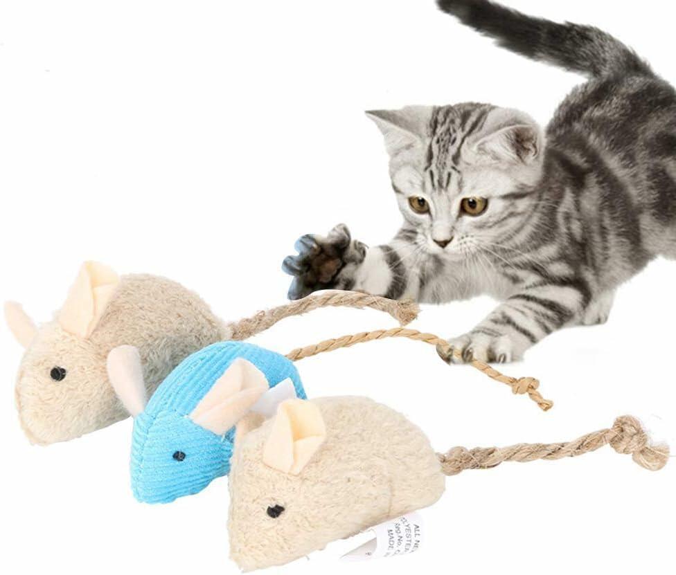 Calsgkspray 3Pcs Plush Cat Toys – Interactive Chew & Scratch Mice for Pets