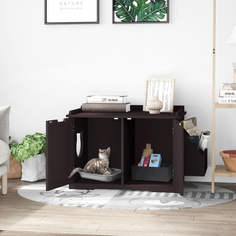 Cat Litter Box Nightstand End Table Enclosure - FurryTails Haven