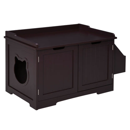 Cat Litter Box Nightstand End Table Enclosure - FurryTails Haven