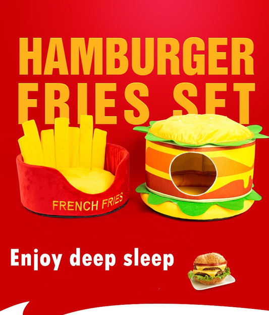 Hamburger French Fries Pet Bed - FurryTails Haven