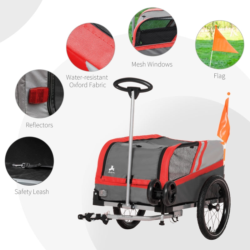 Pet Bike Trailer 2-in-1 Travel Stroller - FurryTails Haven