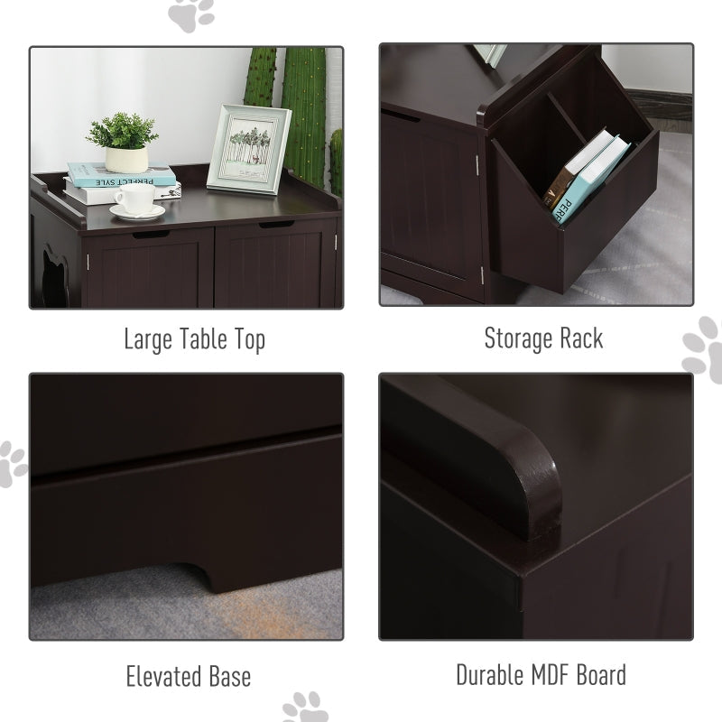Cat Litter Box Nightstand End Table Enclosure - FurryTails Haven