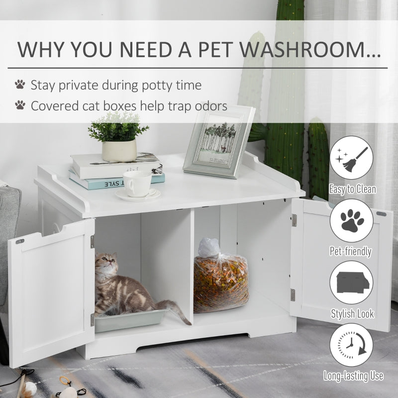 Cat Litter Box Nightstand End Table Enclosure - FurryTails Haven