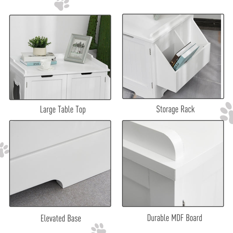 Cat Litter Box Nightstand End Table Enclosure - FurryTails Haven